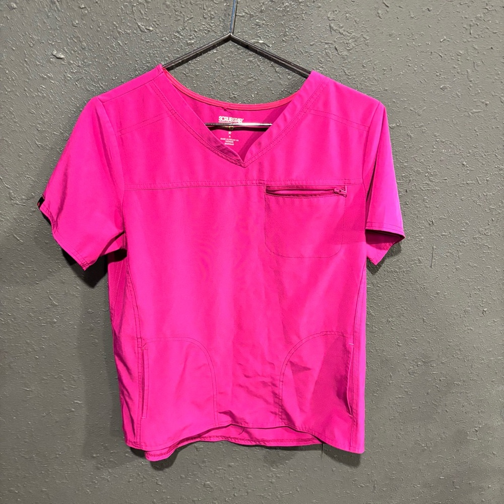 Women's ScrubStar Vivid Pink Scrub Top